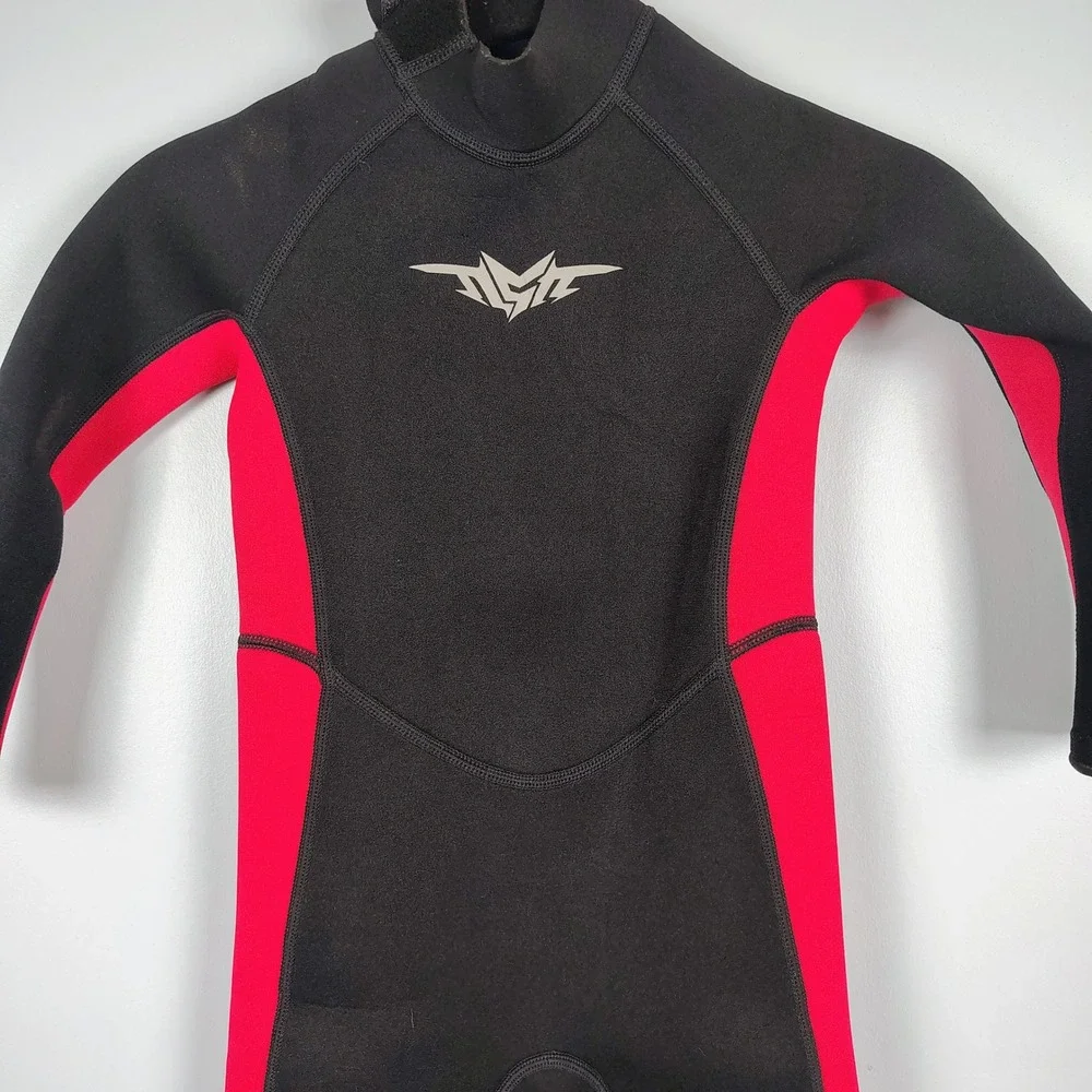 Seaskin Womens SZ 6 Full Body Wetsuit Black Red 3mm Neoprene Surfcore Gorpcore
